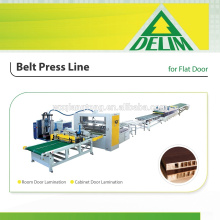 Hot melt press line for honey comb door